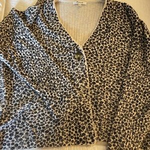Madewell Vintage Ditsy Cameron Ribbed Cardigan Sweater